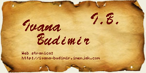 Ivana Budimir vizit kartica